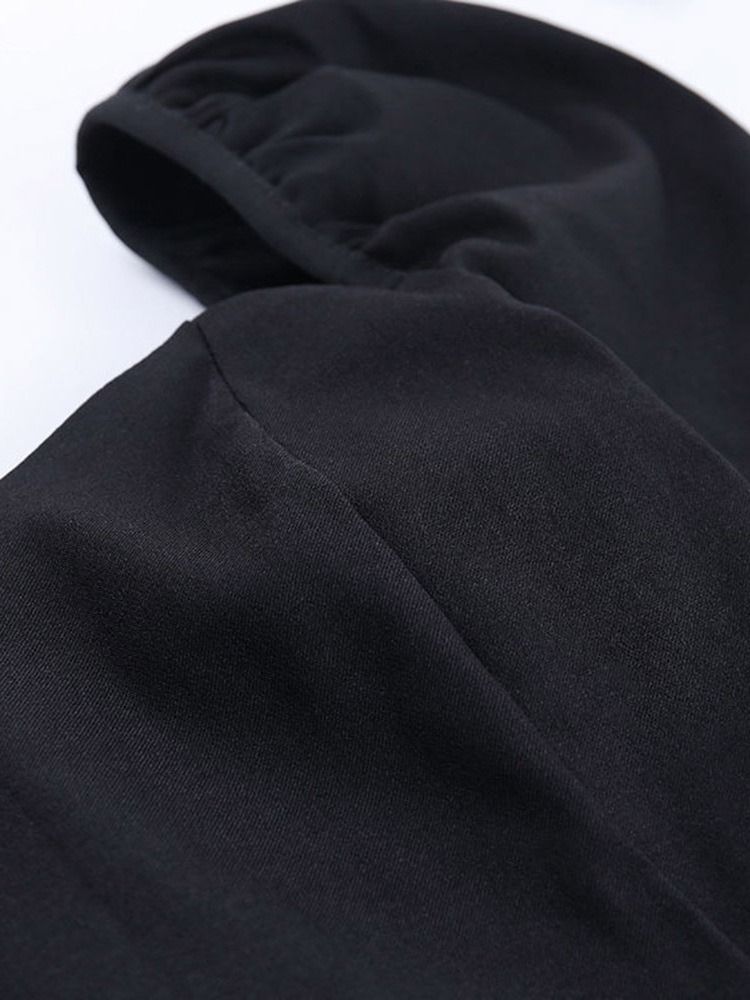 Blusa Feminina Padrão Plissada Quadrada Decote Liso Manga Comprida
