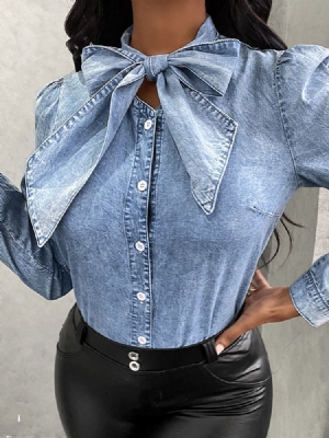 Blusa Feminina De Rendas Lisa De Manga Comprida Padrão