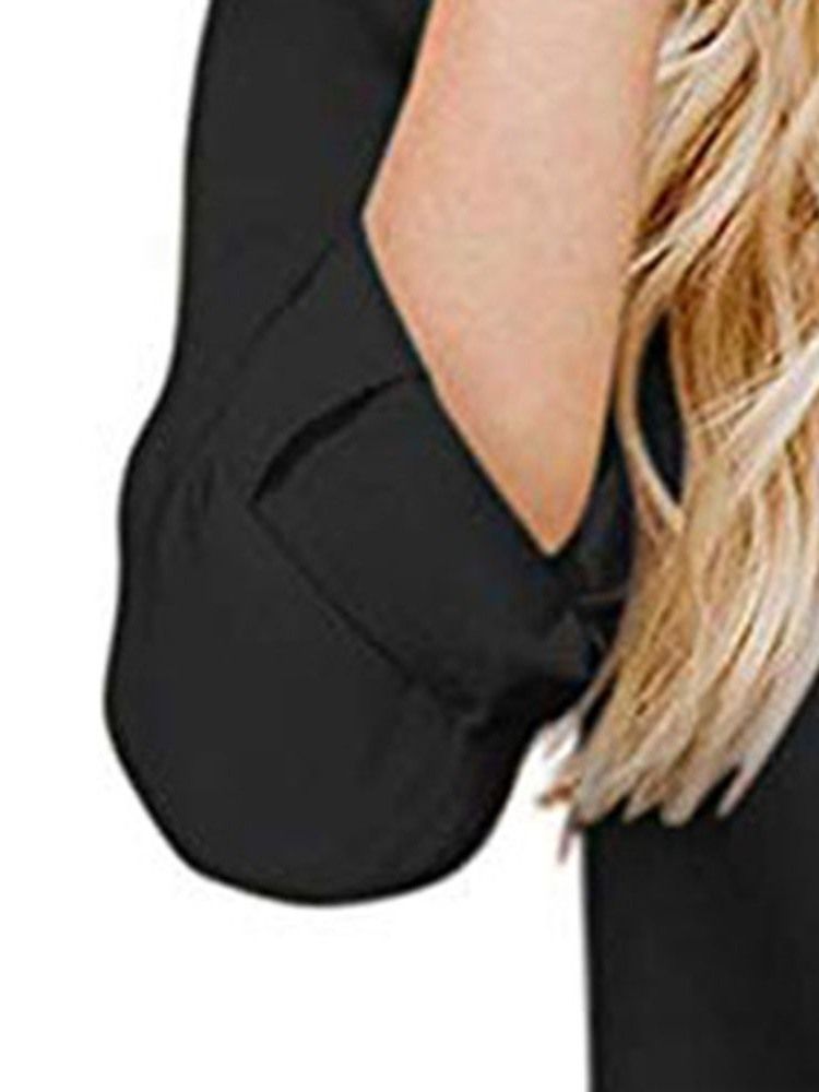 Blusa Lisa Feminina Com Decote Em V Com Três Quartos De Manga Padrão