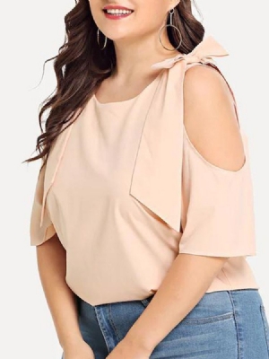 Blusa Lisa Feminina Com Decote Redondo E Meia Manga Padrão