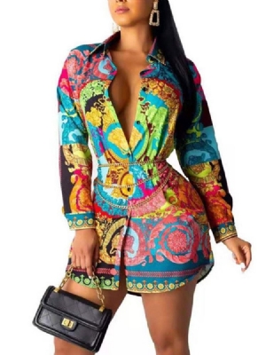 Patchwork Color Block Regular Blusa De Comprimento Médio Feminino De Manga Comprida