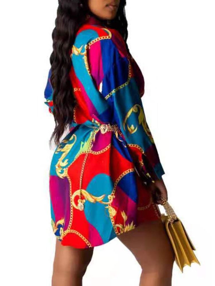 Patchwork Color Block Regular Blusa De Comprimento Médio Feminino De Manga Comprida