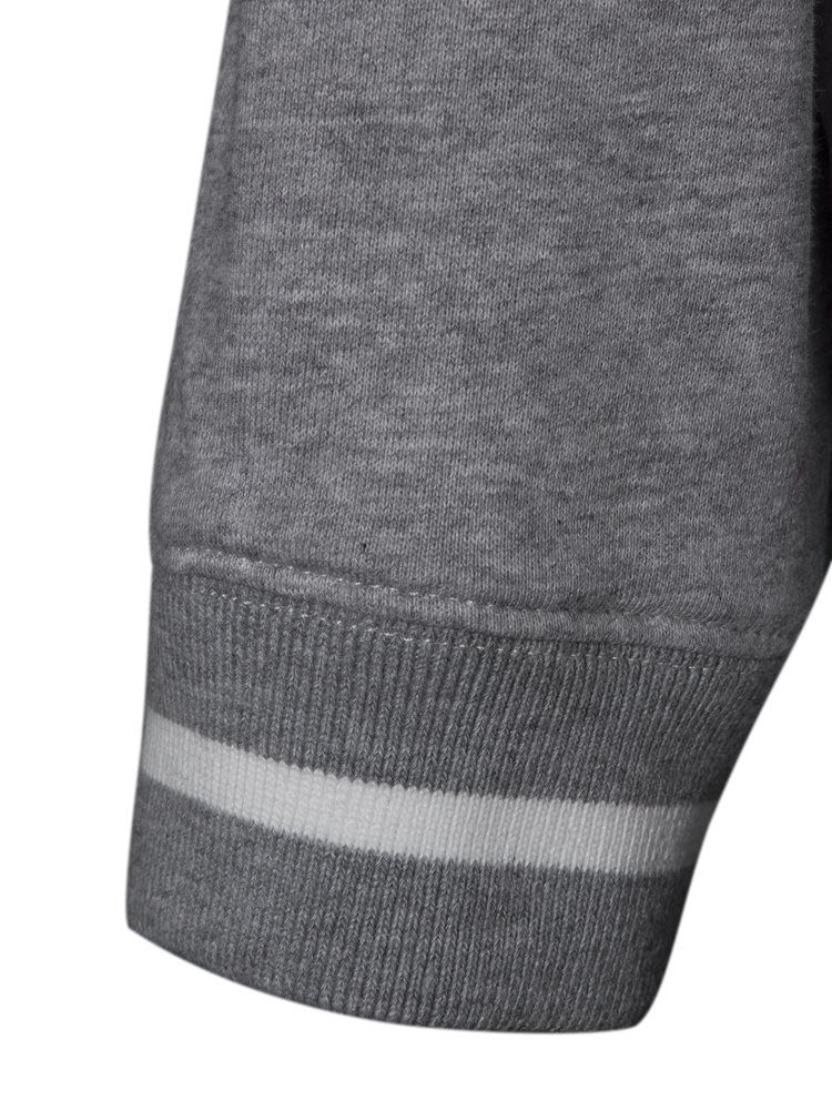Moletom Com Gola Redonda E Listra Em Retalhos Com Capuz Feminino