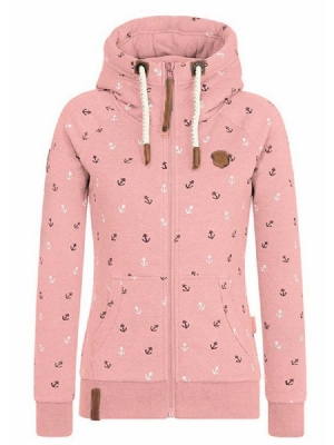 Roupas Femininas Cardigan Slim Prin Com Capuz