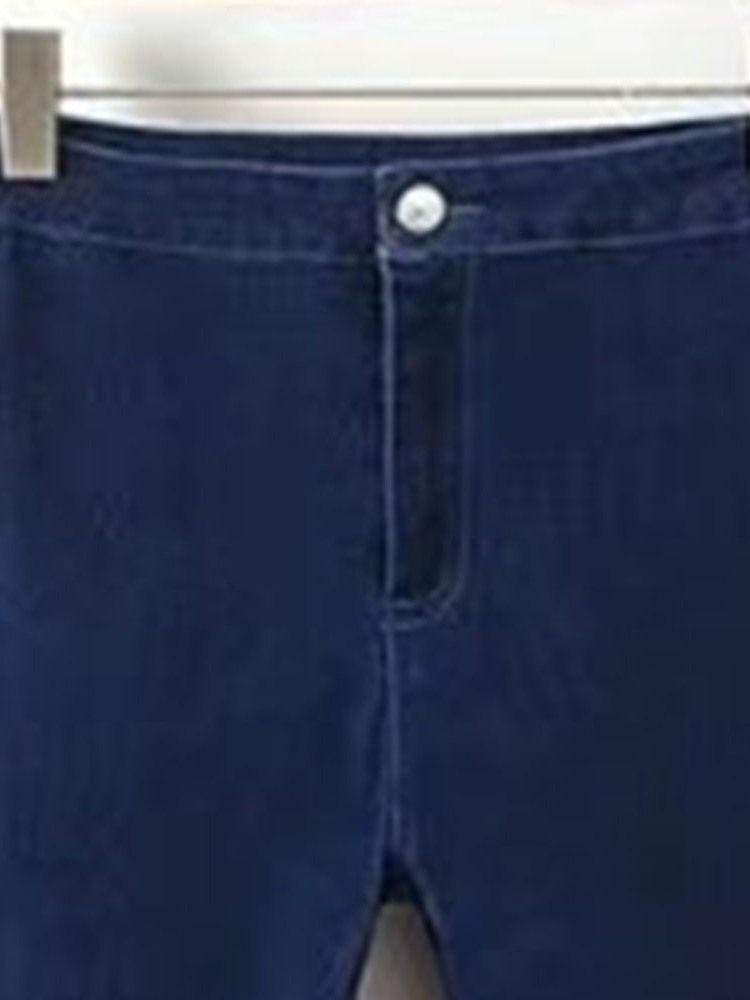 Calça Feminina Justa Fina Tipo Bellbottoms De Comprimento Total