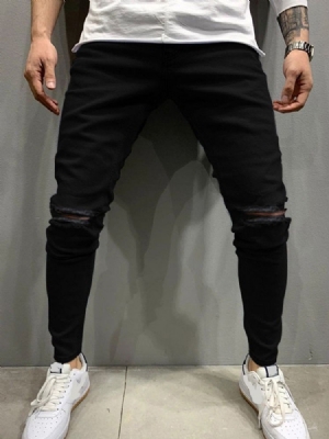 Calça Hole Pencil Jeans Casuais Masculinos