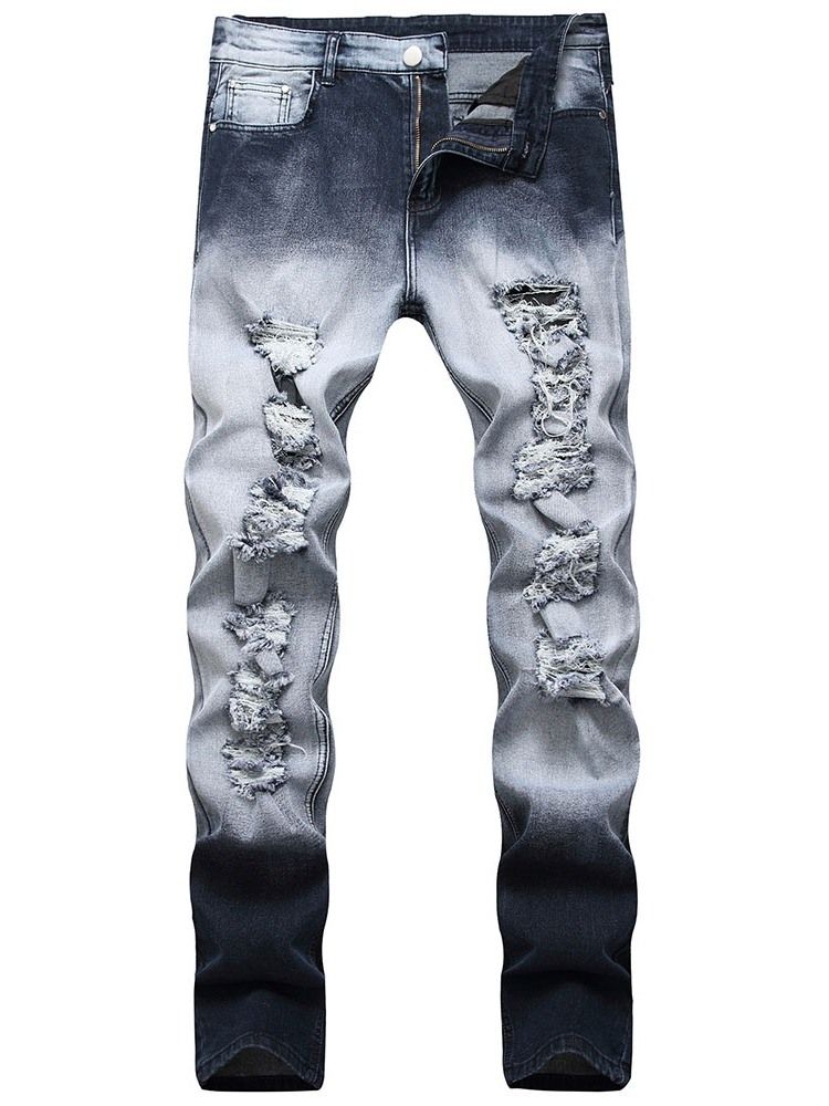 Calça Jeans Casual Masculina De Cintura Média