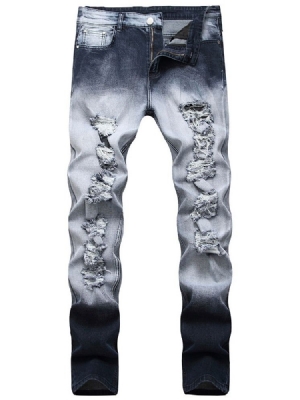Calça Jeans Casual Masculina De Cintura Média