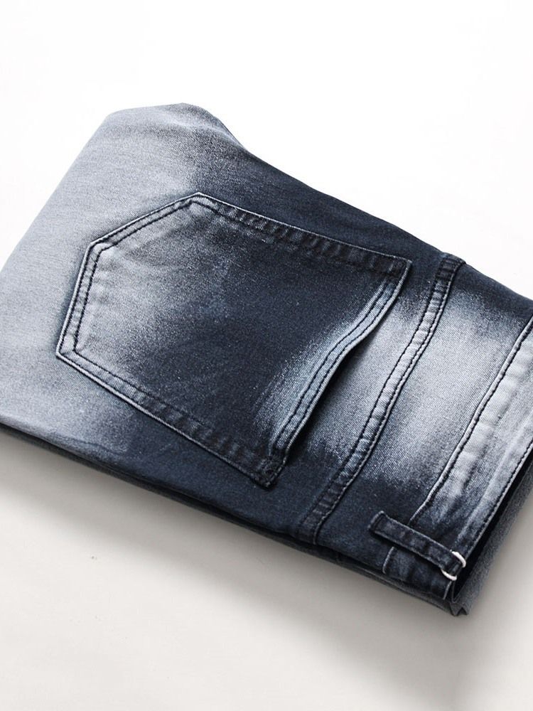 Calça Jeans Casual Masculina De Cintura Média