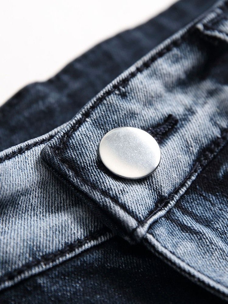 Calça Jeans Casual Masculina De Cintura Média