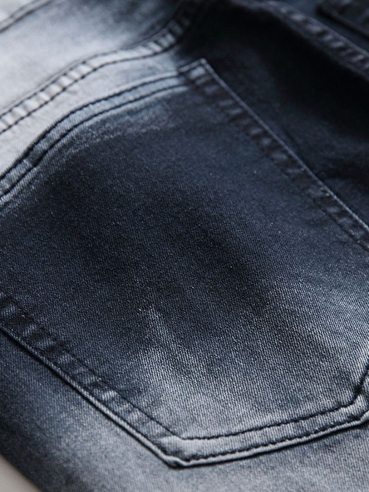 Calça Jeans Casual Masculina De Cintura Média
