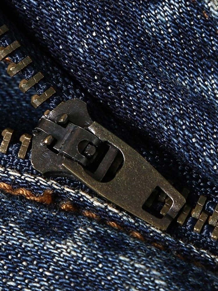 Calça Jeans Casual Masculina De Cintura Média