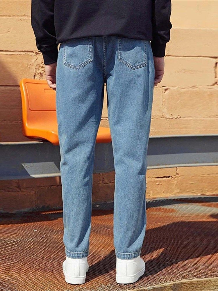 Calça Jeans Casual Masculina Com Zíper