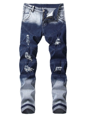 Calça Jeans Casual Masculina Com Zíper Colorido