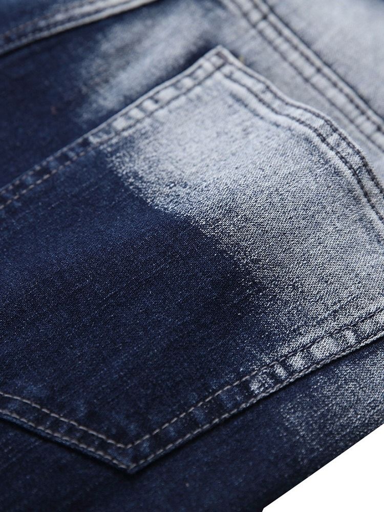Calça Jeans Casual Masculina Com Zíper Colorido