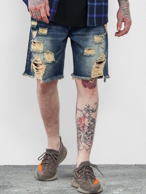 Calça Jeans Casual Masculina Fina Com Zíper Reto