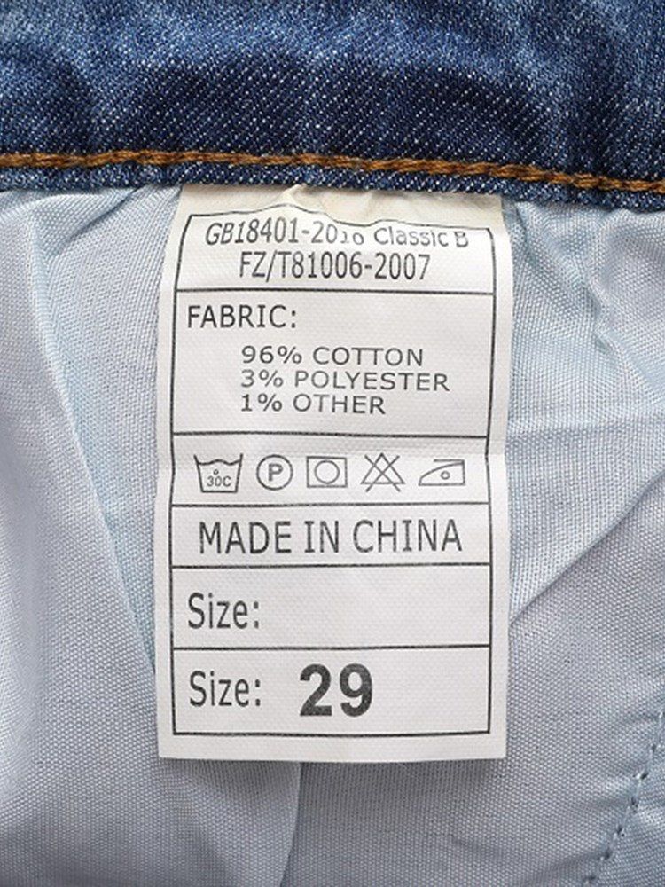 Calça Jeans Casual Masculina Plissada Patchwork Azul Claro