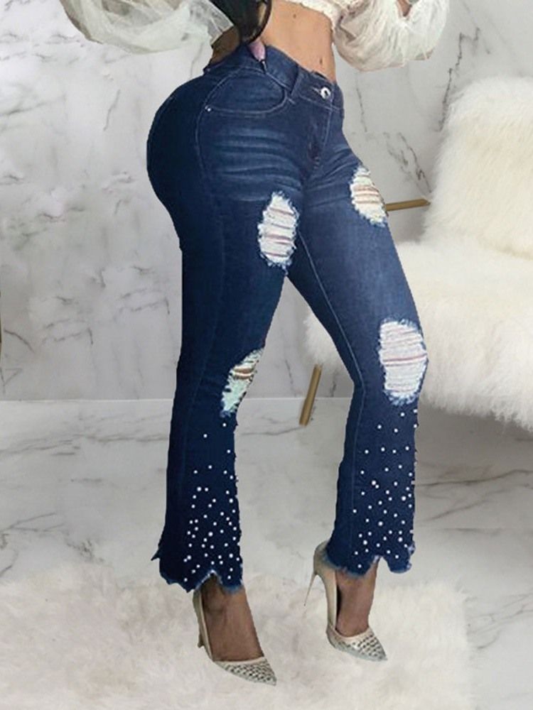 Calça Jeans Feminina Com Zíper Fino