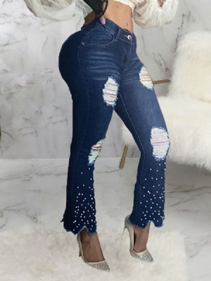 Calça Jeans Feminina Com Zíper Fino