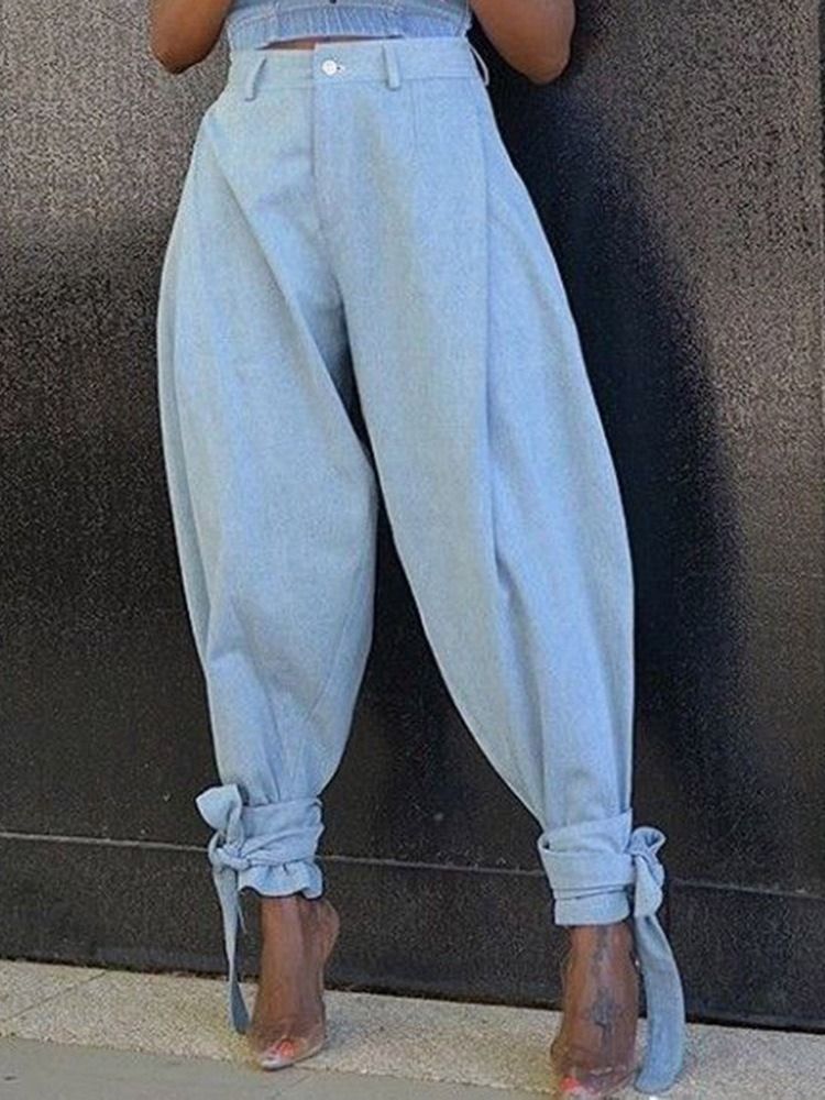 Calça Jeans Feminina Com Zíper Simples