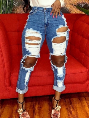 Calça Jeans Feminina E Lavável Com Zíper