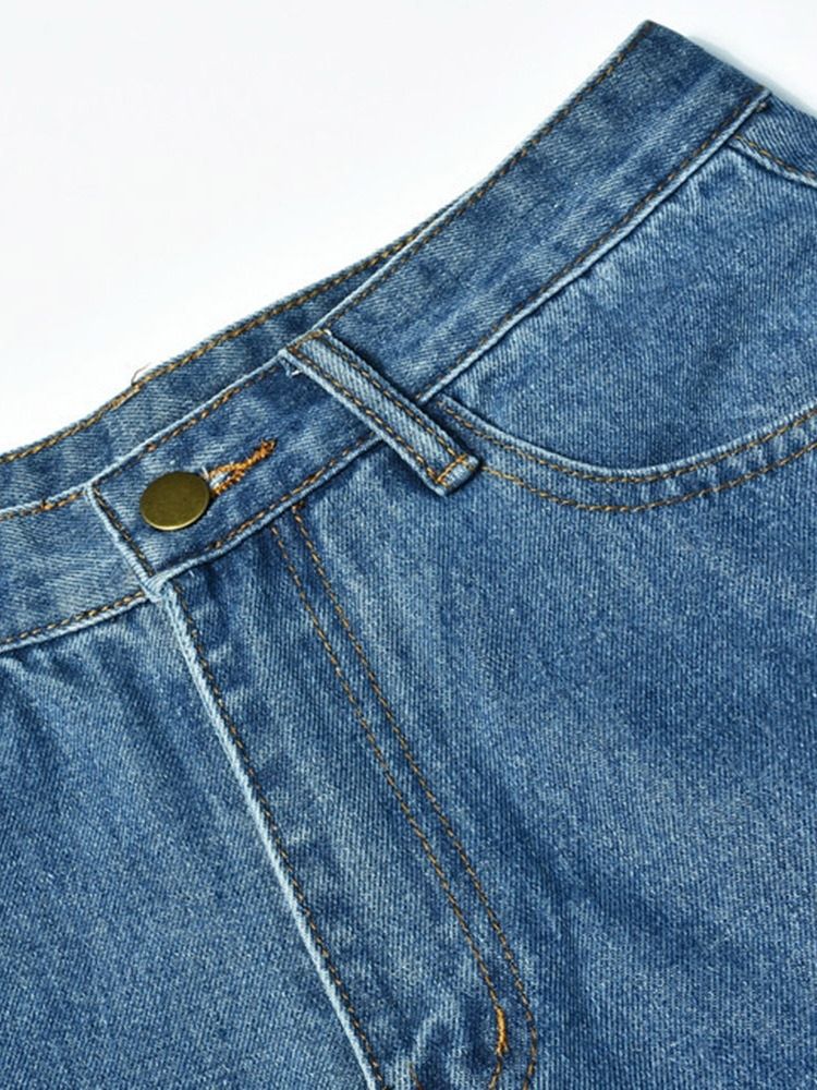 Calça Jeans Feminina E Lavável Com Zíper