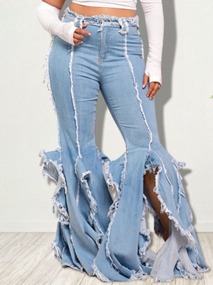 Calça Jeans Justa Feminina Com Zíper Leve E Bolso