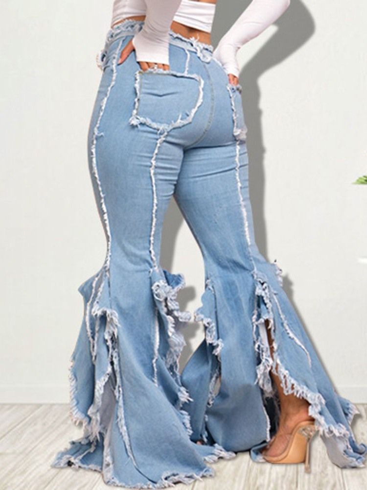 Calça Jeans Justa Feminina Com Zíper Leve E Bolso