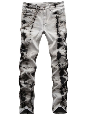 Calça Jeans Justa Masculina De Cintura Média Com Zíper Usado