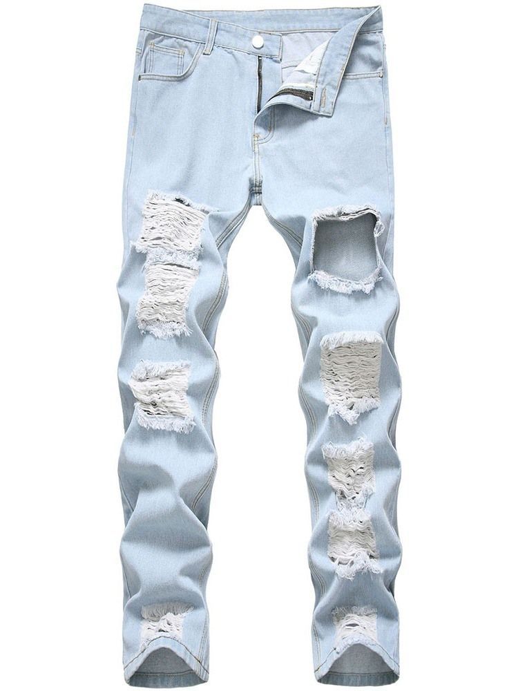 Calça Jeans Justa Masculina Com Zíper De Cintura Média Usada