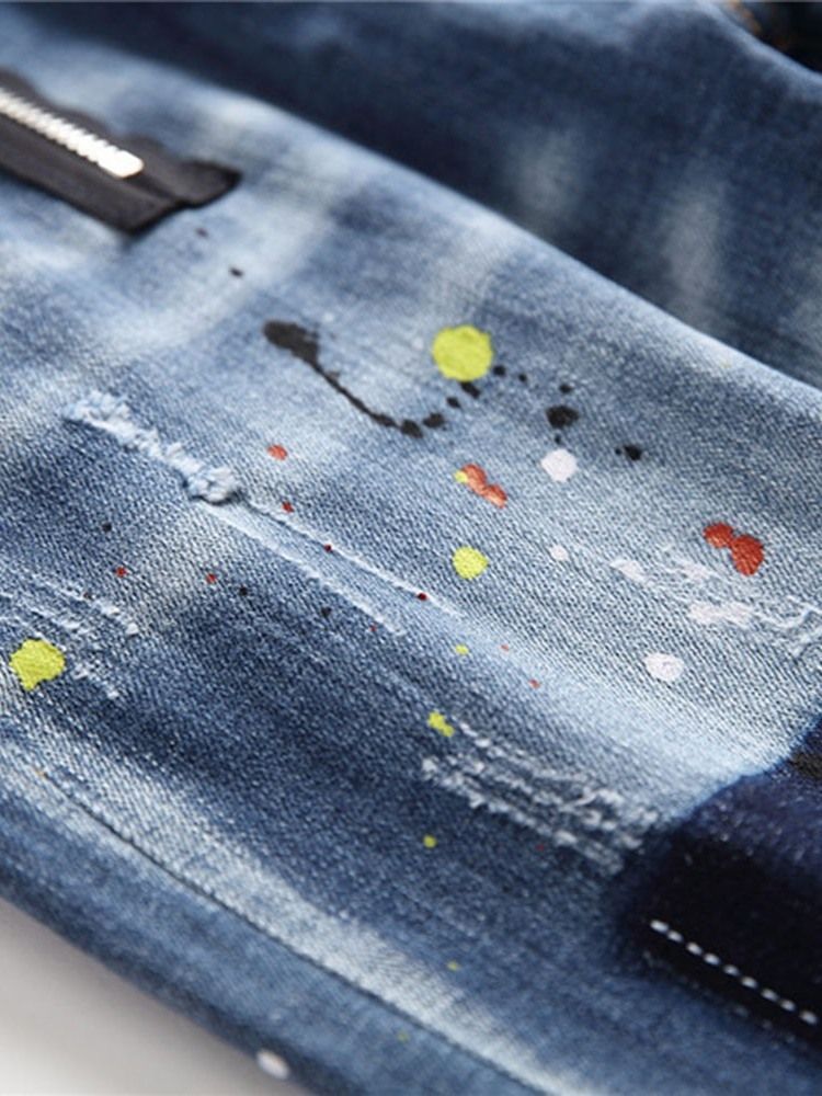 Calça Jeans Justa Masculina Europeia De Cintura Média