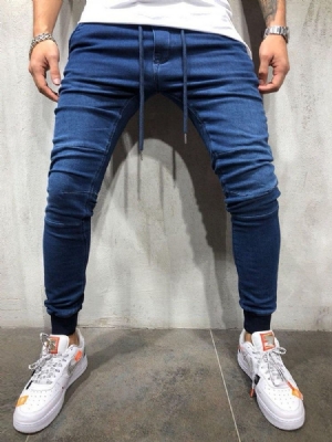 Calça Jeans Lisa Masculina Com Cintura Baixa