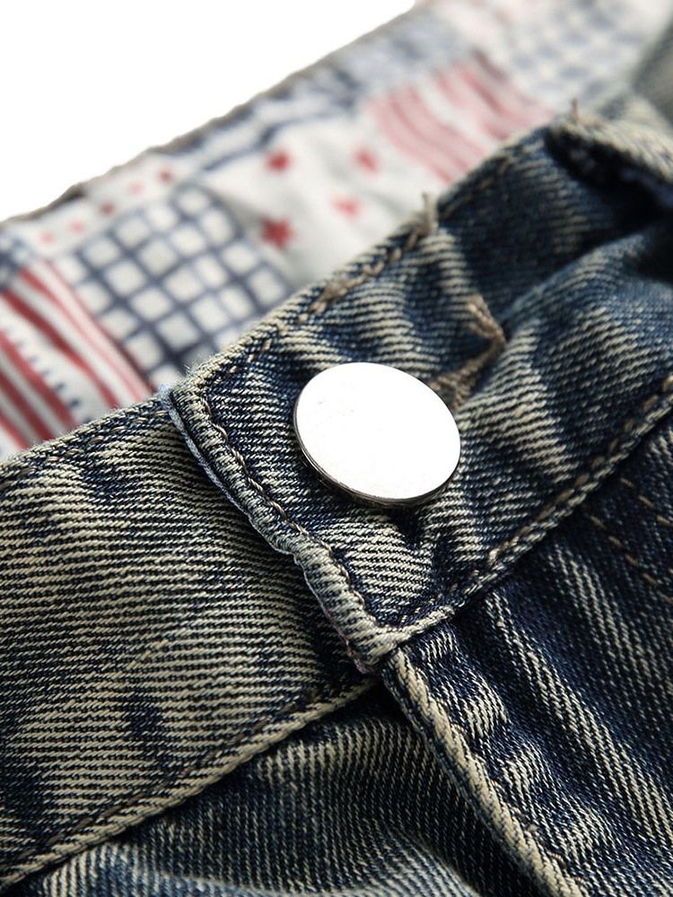 Calça Jeans Lisa Masculina Com Zíper Reto Casual