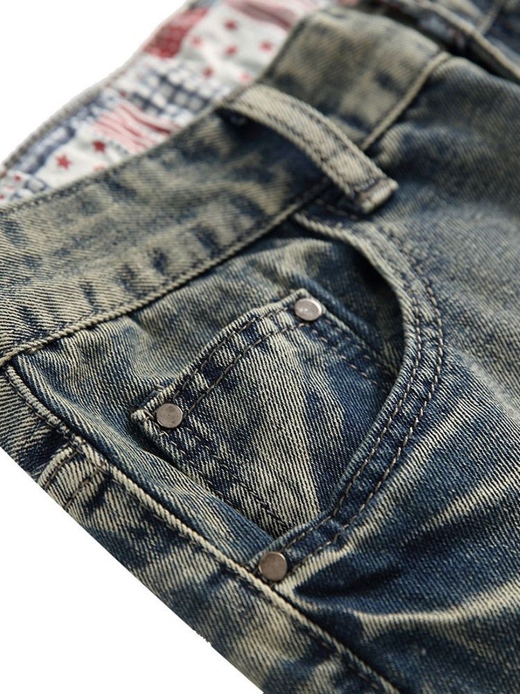 Calça Jeans Lisa Masculina Com Zíper Reto Casual