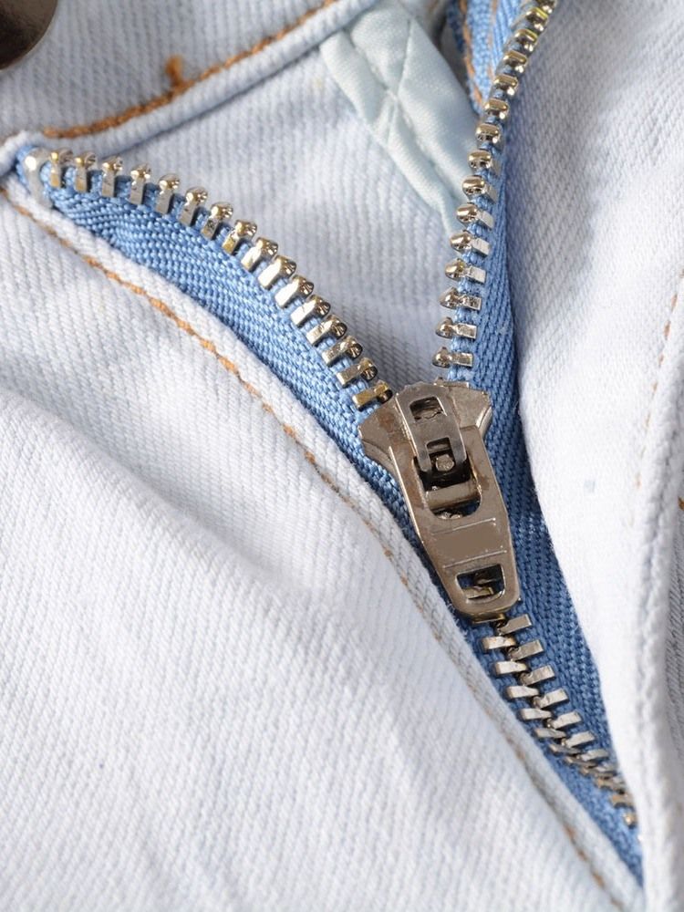 Calça Jeans Masculina De Cintura Média Hole European