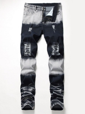 Calça Jeans Masculina Masculina Justa Com Zíper Colorido Usado