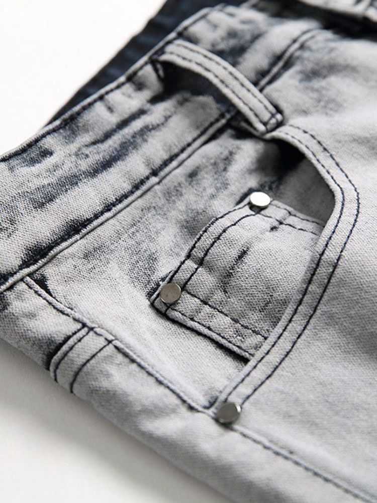 Calça Jeans Masculina Masculina Justa Com Zíper Colorido Usado