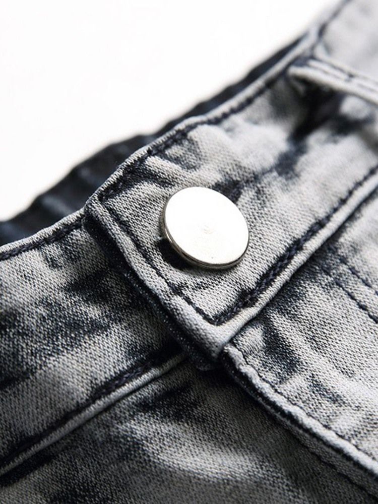 Calça Jeans Masculina Masculina Justa Com Zíper Colorido Usado