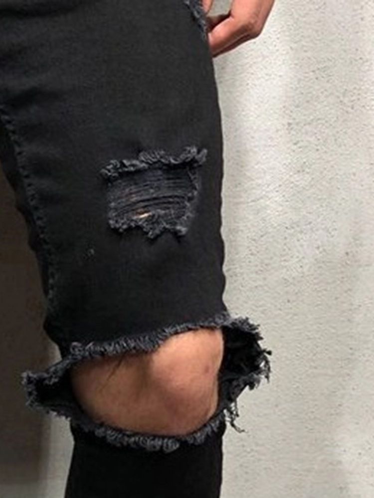 Calça Jeans Masculina Lisa Com Zíper