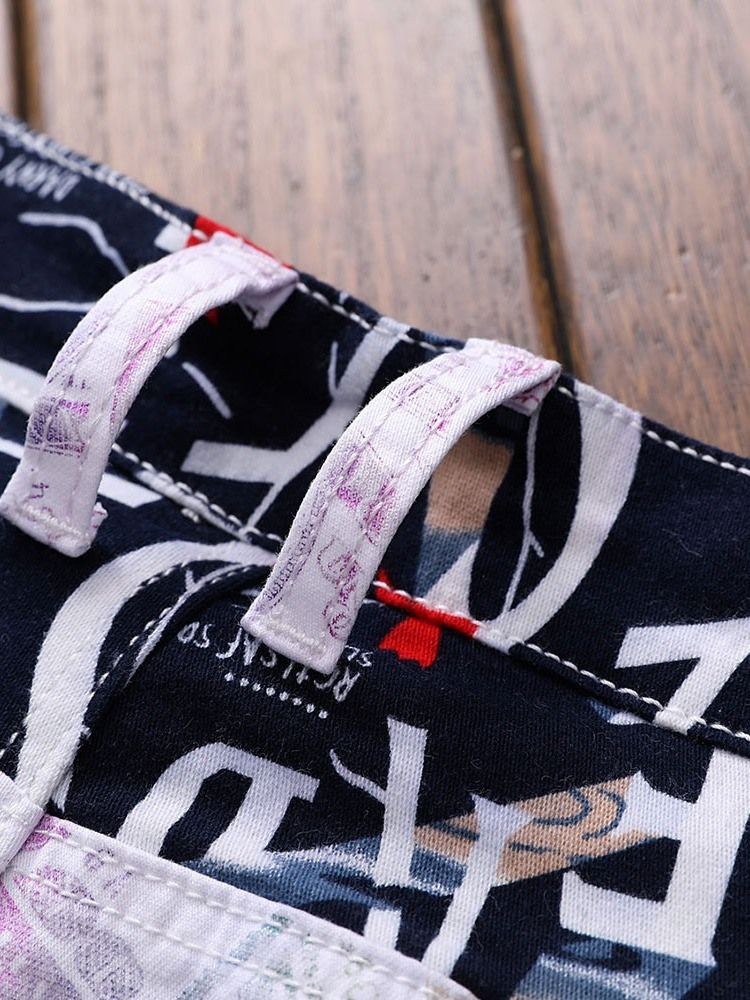 Calça Jeans Masculina Reta Patchwork Reta Europeia Cintura Média