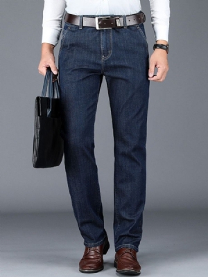 Calça Jeans Reta De Bolso Liso De Cintura Alta Masculina