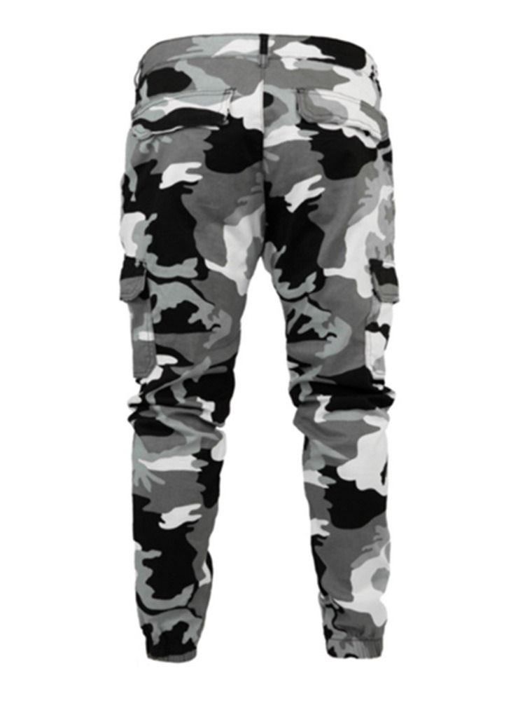 Calça Lápis Camuflagem Calça Jeans Europeu Masculino