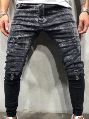 Calça Lápis Com Zíper Calça Jeans Casual Masculina