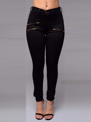 Calça Lápis Lápis Feminina Calça Jeans Skinny Com Zíper
