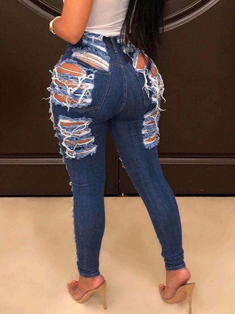 Calça Lápis Lavável Feminina Calça Jeans Justa Skinny Com Zíper