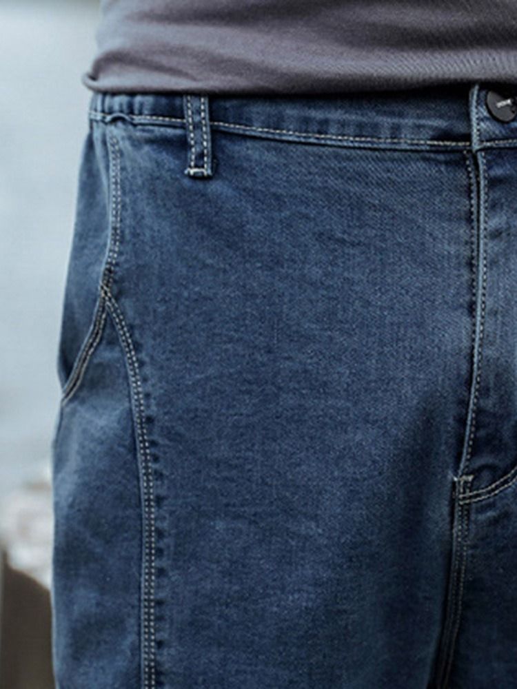 Calça Lápis Zíper De Cintura Média Calça Jeans Masculina