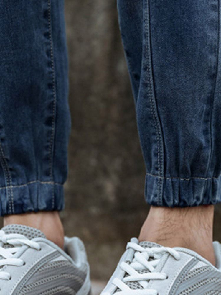 Calça Lápis Zíper De Cintura Média Calça Jeans Masculina