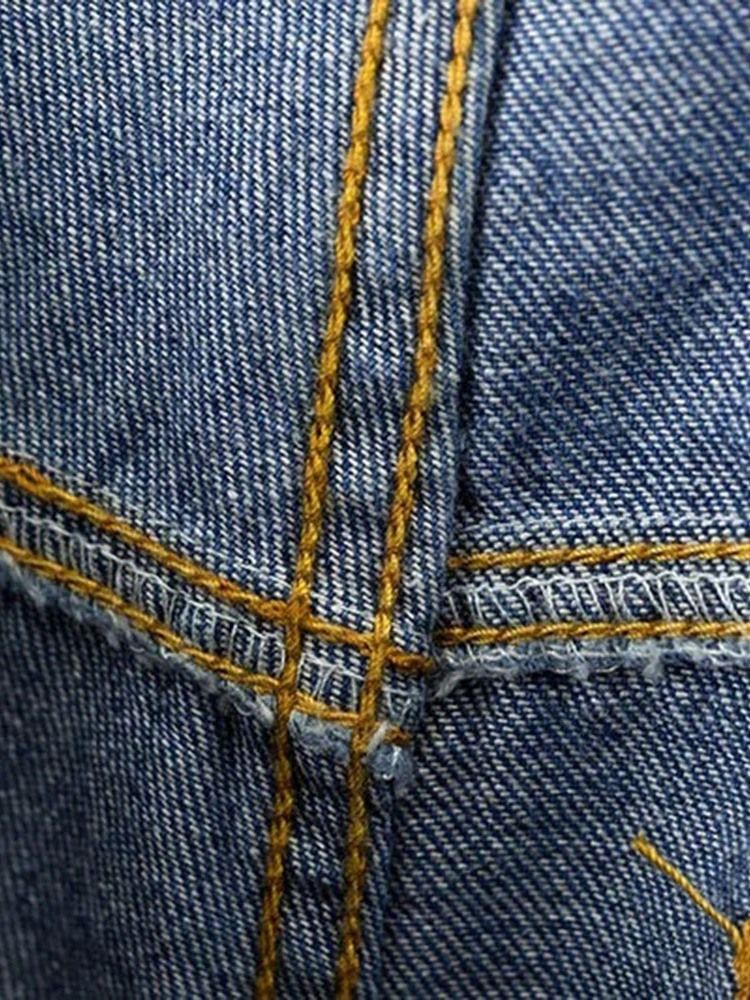 Calças De Ganga Femininas Bellbottoms Laváveis Simples De Cintura Alta Slim