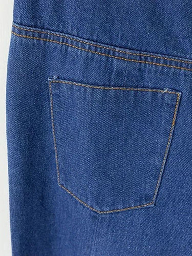 Calças De Ganga Femininas Bellbottoms Laváveis Simples De Cintura Alta Slim