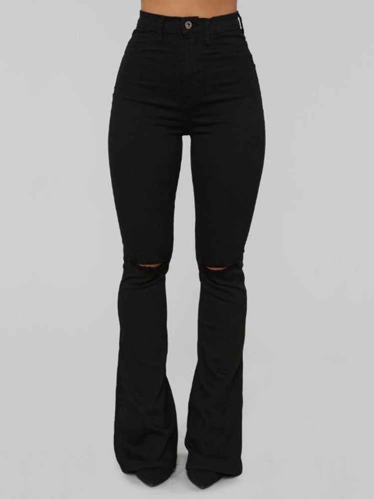 Calças De Ganga Femininas Com Suspensórios Lisos E Finos Bellbottoms